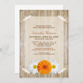 オレンジ素朴デイジーブライダルシャワー招待 招待状 (正面/裏面)