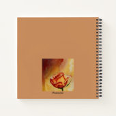 オレンジ素朴バラフラワーエマーソン引用文ジャーナル ノートブック (裏面)