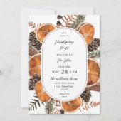 オレンジ素朴ホリデイサンクスギビング 招待状 (正面)
