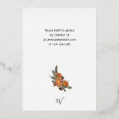 オレンジ素朴ホリデイサンクスギビング 箔招待状 (裏面)