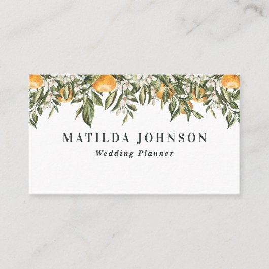 オレンジ素朴柑橘の植物  名刺 (正面)