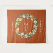 オレンジ素朴柑橘植物ブライダルシャワーパーティー タペストリー (正面(横))