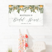 オレンジ素朴柑橘植物ブライダルシャワーパーティー 横断幕 (インサイチュ)