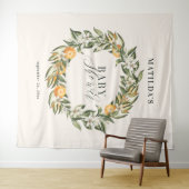 オレンジ素朴柑橘系植物性ベビーシャワーパーティー タペストリー (インサイチュ(横))