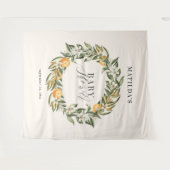 オレンジ素朴柑橘系植物性ベビーシャワーパーティー タペストリー (正面(横))