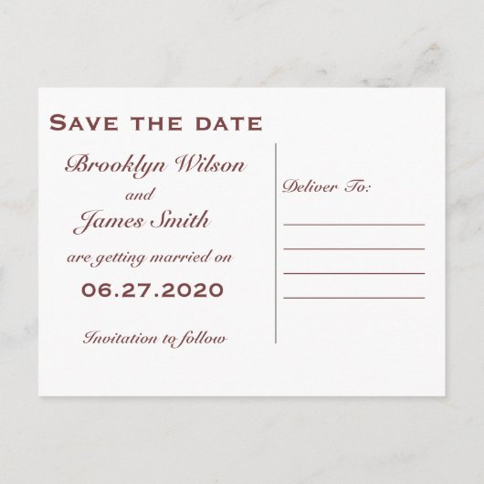 オレンジ素朴色のひまわりの日付を保存 案内ポストカード (裏面)