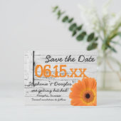 オレンジ素朴色のデイジーウッド日付はがきを保存 案内ポストカード (スタンド正面)