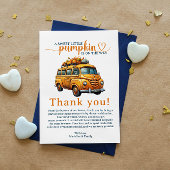 オレンジ素朴色のトラック小さなかぼちゃの赤ちゃんシャワー エンクロージャーカード