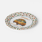 オレンジ素朴色のトラック小さなかぼちゃの赤ちゃんシャワー ペーパープレート (アングル)