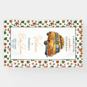 オレンジ素朴色のトラック小さなかぼちゃの赤ちゃんシャワー 横断幕 (横)