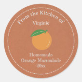 オレンジ素朴色のマーマレードのラベルシール ラウンドシール (正面)