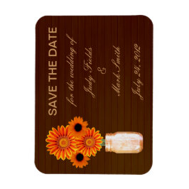 オレンジ素朴色のメイソンジャーは日付マグネットを保存 マグネット