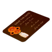 オレンジ素朴色のメイソンジャーは日付マグネットを保存 マグネット (左側)