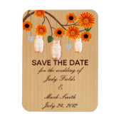 オレンジ素朴色のメイソンJars日付磁石を保存 マグネット (縦)