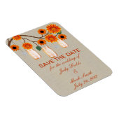 オレンジ素朴色のメイソンJars日付磁石を保存 マグネット (右側)