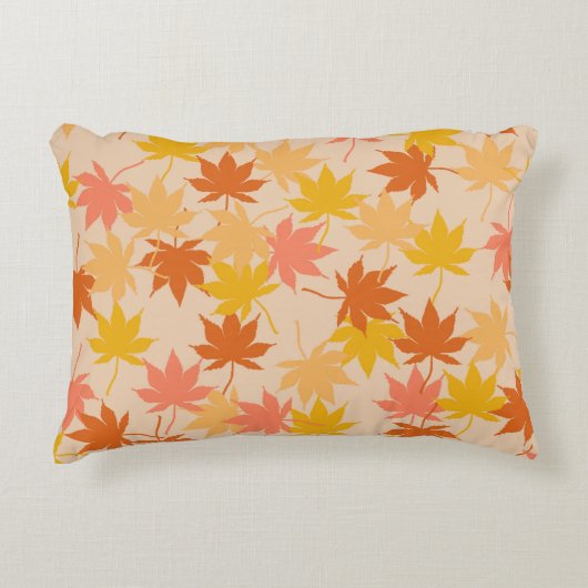 オレンジ素朴色の植物のカ離れエデルのパターン秋 アクセントクッション (正面)