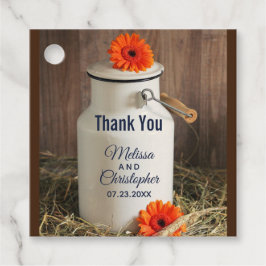 オレンジ素朴色の花が咲く白いミルク結婚ジグ フェイバータグ