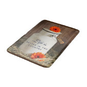 オレンジ素朴色の花付き白ミルクジュグ写真 バスマット (アングル)