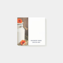 オレンジ素朴色の花付き白ミルクジュグ写真 ポストイット