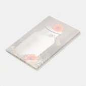 オレンジ素朴色の花付き白ミルクジュグ写真 ポストイット (アングル)