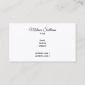 オレンジ素朴色の花付き白ミルクジュグ写真 名刺 (裏面)