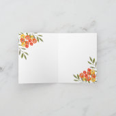 オレンジ素朴色イエローウォーター色フローラノートカード ノートカード (内部)