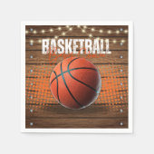 オレンジ素朴色バスケ赤ちゃんシャワー スタンダードカクテルナプキン (正面)