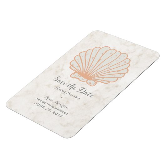 オレンジ素朴・シーシェル日付の保存 マグネット (左側)