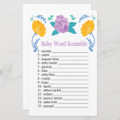 オレンジ紫の花ベビー単語スクランブルゲーム (正面/裏面)