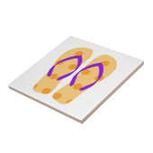 オレンジ紫色の夏のビーチビーチサンダルセラミックタイル タイル (側面)