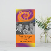 オレンジ紫色は感謝していしています サンキューカード (スタンド正面)