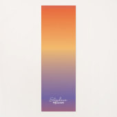 オレンジ紫色グラディエント名前をカスタムするマット ヨガマット (正面)