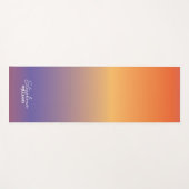オレンジ紫色グラディエント名前をカスタムするマット ヨガマット (正面(横))
