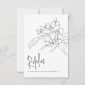 オレンジ結婚の回答RSVP 出欠カード (正面)