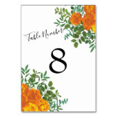 オレンジ結婚バラフローラモダン テーブルナンバー (正面)