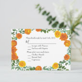 オレンジ結婚バラフローラモダン 招待状 (スタンド正面)