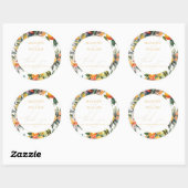 オレンジ結婚フルーツパーソナライズされたさん ラウンドシール (シート)