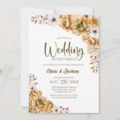 オレンジ結婚フローラの後パーティー 招待状 (正面)