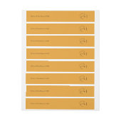 オレンジ結婚式招待状 ラップアラウンドラベル (シート)