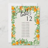 オレンジ結婚色のテーブル座席表 (正面)