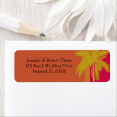 オレンジ結婚色のヤシの木のラベル ラベル (インサイチュ)