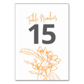 オレンジ結婚色の花の写真 テーブルナンバー (裏面)