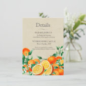 オレンジ結婚色のQRコード エンクロージャーカード (スタンド正面)