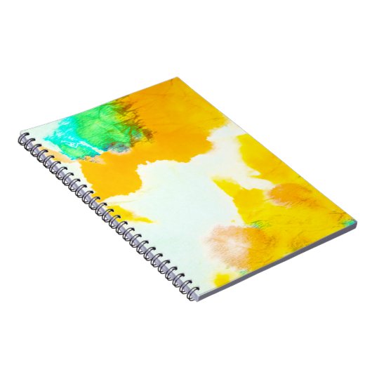 オレンジ絵を描グ。絞り染めプリント。カラフルろうけつ染め ノートブック (右側)