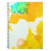 オレンジ絵を描グ。絞り染めプリント。カラフルろうけつ染め ノートブック (正面)