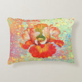 オレンジ絵を描色のスプラッタ虹彩枕 アクセントクッション (正面)
