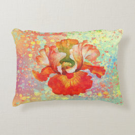オレンジ絵を描色のスプラッタ虹彩枕 アクセントクッション