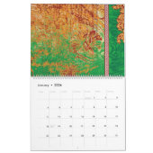 オレンジ絵を描色の緑の野縁ど野 カレンダー (1月 2026)