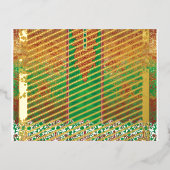 オレンジ絵を描色の緑の野縁ど野 箔シーズンポストカード (正面)