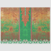 オレンジ絵を描色の緑の野縁ど野 薄葉紙 (正面)